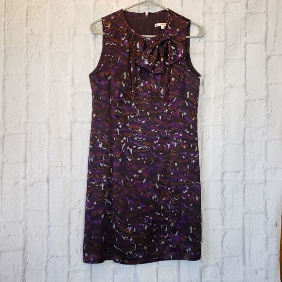 NANETTE LEPORE Sleeveless Purple Print Silk Dress 4 - Picture 2 of 9